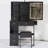 29.2" Small Size Left Drawer Desktop Vanity Table With Cushioned Stool, 2 AC Outlets And 2 USB Ports Power Station, Hair Dryer Bracket, Brightness Adjustment-424055669