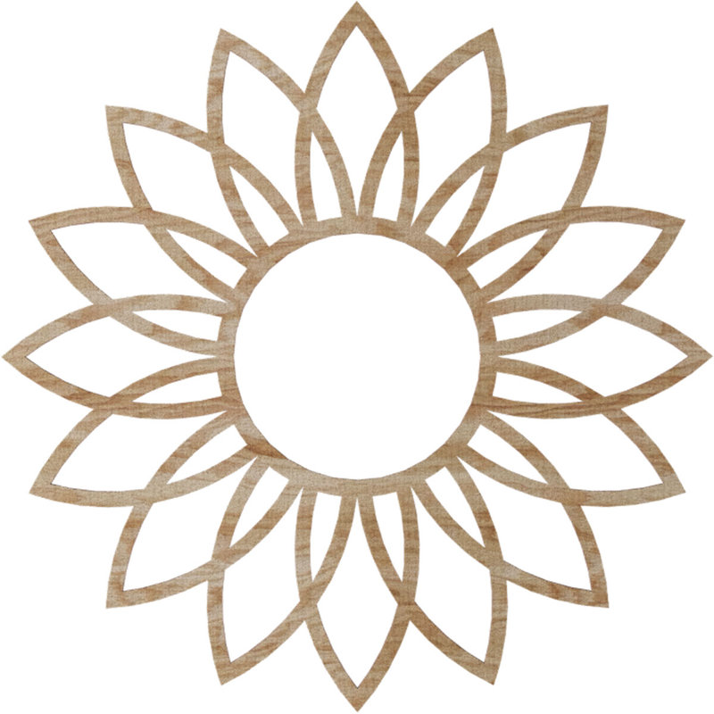 Médaillon de plafond ajouré en bois de marguerite 26 po x H 9 po x H 9 po x P 9 po, H 24 po x l 24 po x P 0,38 po