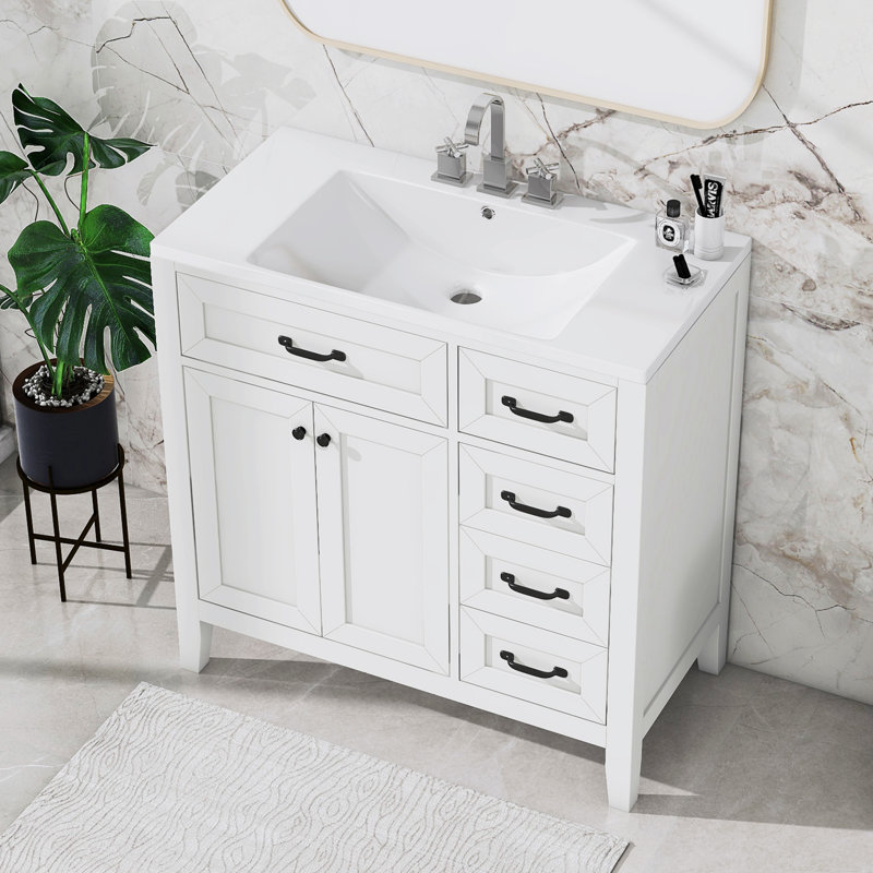Ensemble de meuble-lavabo simple 36 po Shawon, Blanc