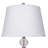 28.5" Tall Metal Table Lamp with Satin Nickel finish and Orb design, Linen Shade