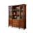 American-Style Vintage Mahogany With Glass Storage Cabinet Bookcase