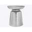 Table d'appoint, tambour, côté, bout, table de chevet, lampe, métal chromé, contemporain, moderne
