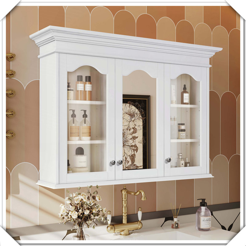 Armoire à pharmacie murale avec portes en verre miroir