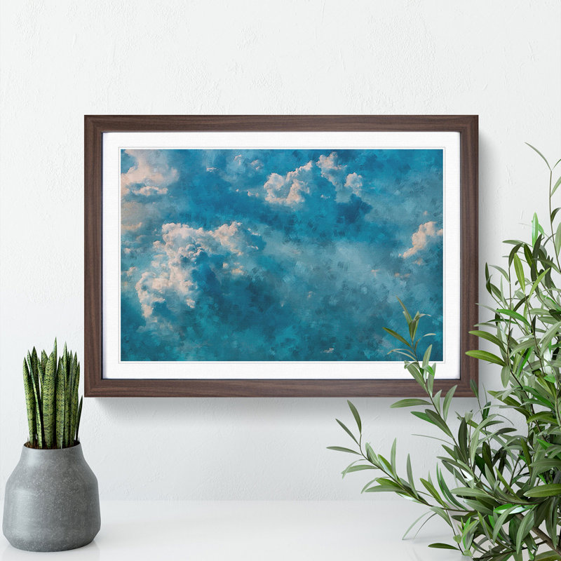 Light Through the Clouds - Picture Frame Painting Print, 24cm H x 33cm W x 2cm D, Walnut Framed