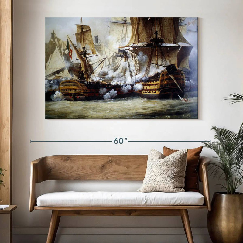 Scène de la bataille de Trafalgar, H 34 po x l 51 po