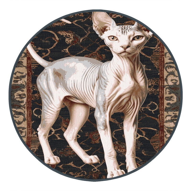  Tapis lavable Don Sphynx Cats, Rond 4 pi