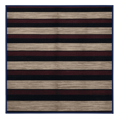 Machine Washable Horizontal Stripes Black Area Rug