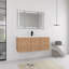 Meuble-lavabo mural 48 po avec lavabo en résine blanche et portes à fermeture douce, imitation chêne-2071119056