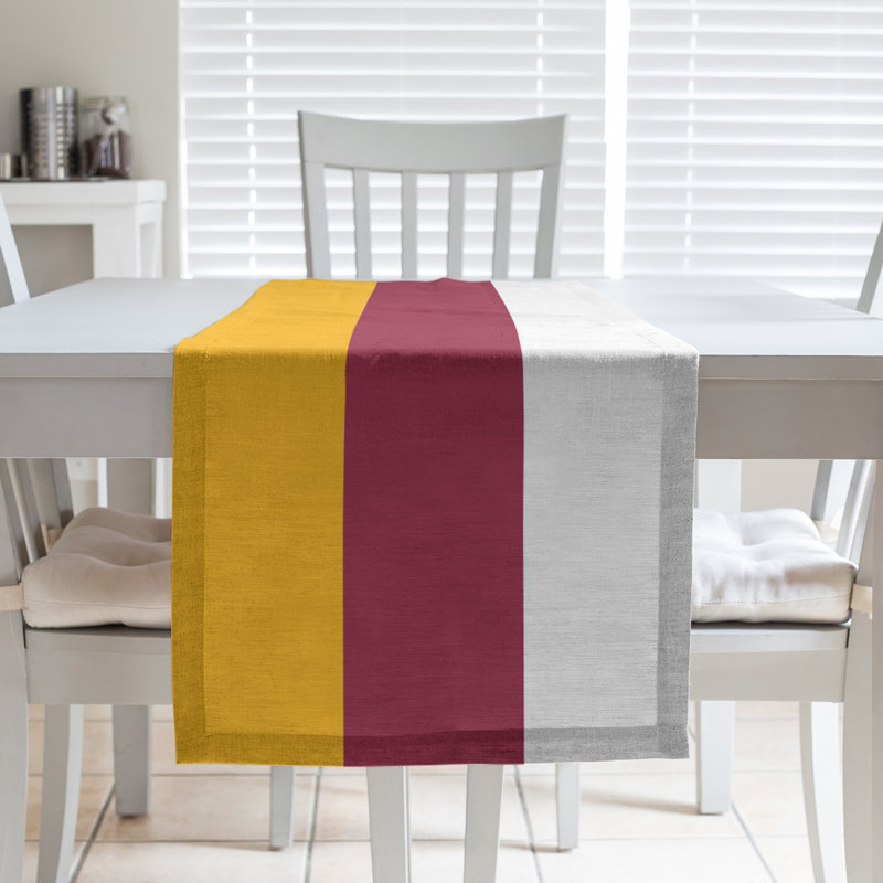New Orleans Football Stripes Table Runner, 72" x 16", Polyester, Arizona Football Cherry Red/White