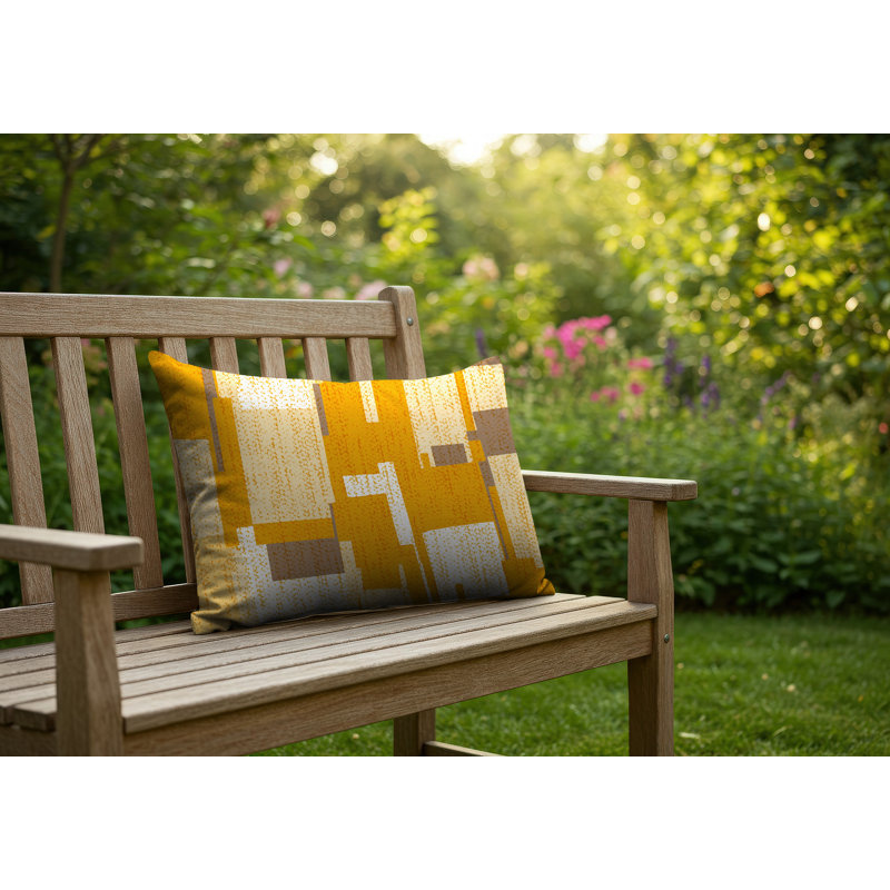 Oreiller réversible Samie, 20 po x 14 po, Jaune