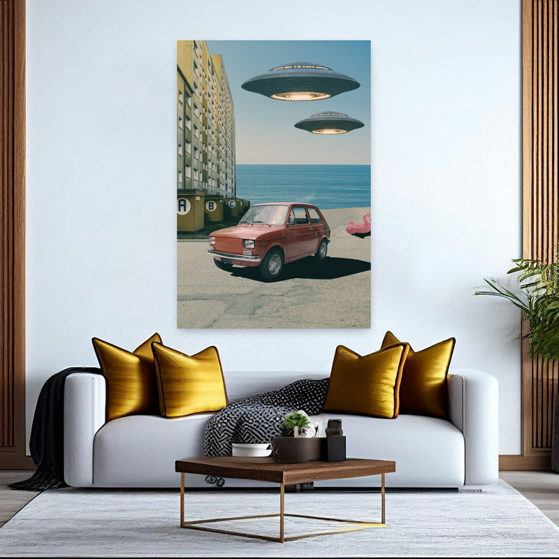 Contemporary Art Retro Surreal Abstract Beach Urban Wall Art by Daniel Donocik - Print, 152.4 cm H x 101.6 cm W
