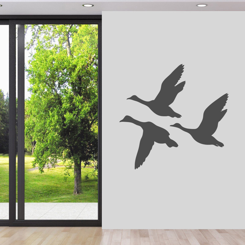 Adhésif décoratif canards volants, Gris foncé