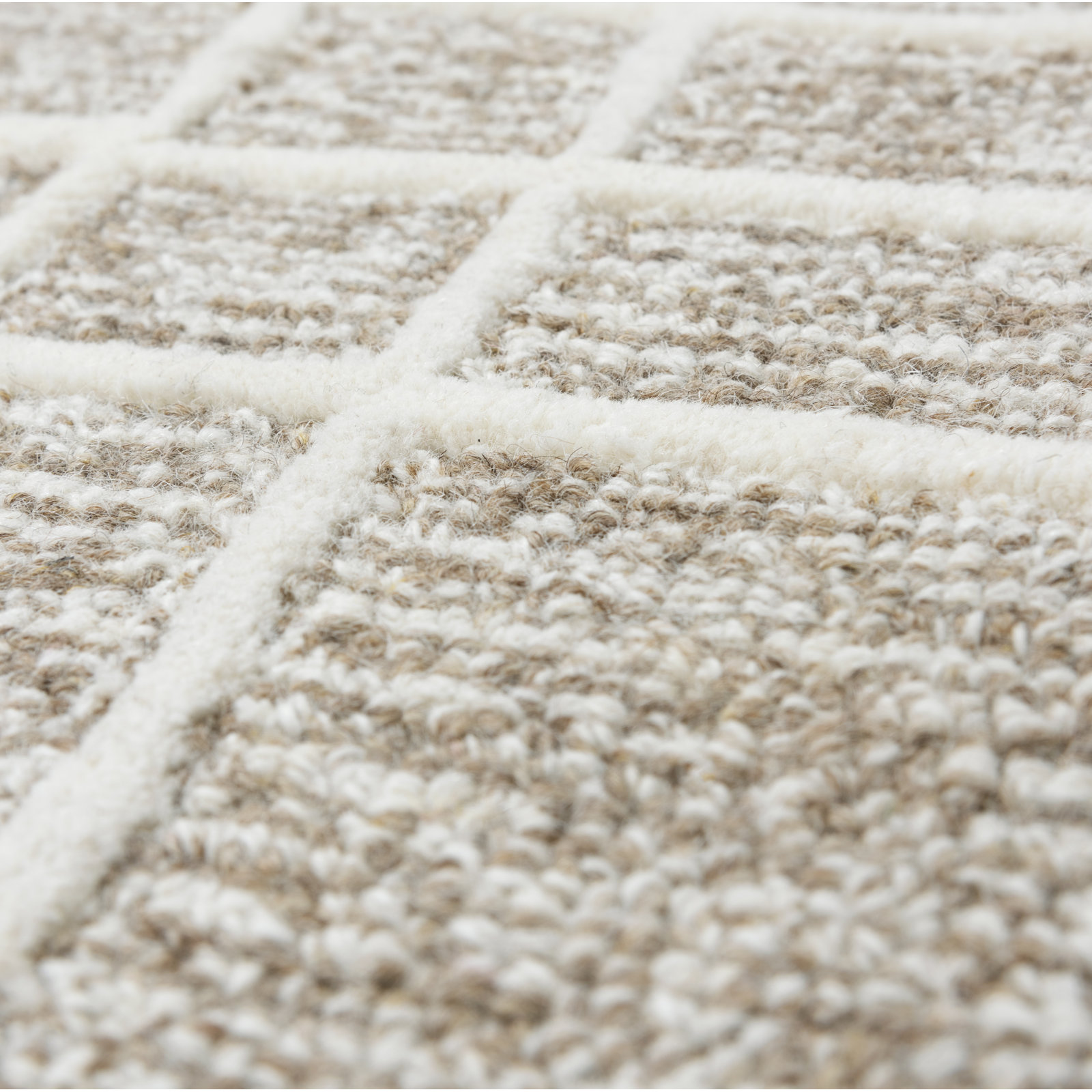 Alec Brown Hand-Tufted Geometric Wool Rug, Runner 2'6 x 8'