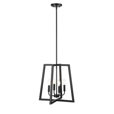 Luminaire suspendu géométrique unique à 4 lumières