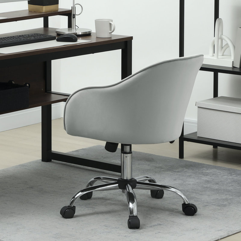 Velvet Office Chair, Grey