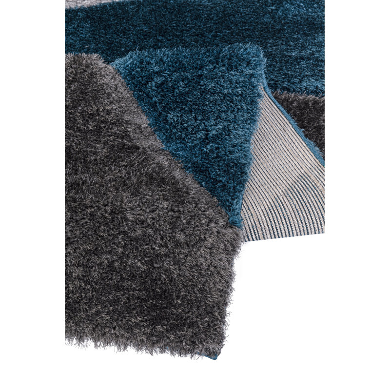 Todi Rug Carpet Runner Mat Geometric Machine Tufted Shag Indoor / Outdoor Area Rug, Rectangle 1'11.6" x 3'7.3"