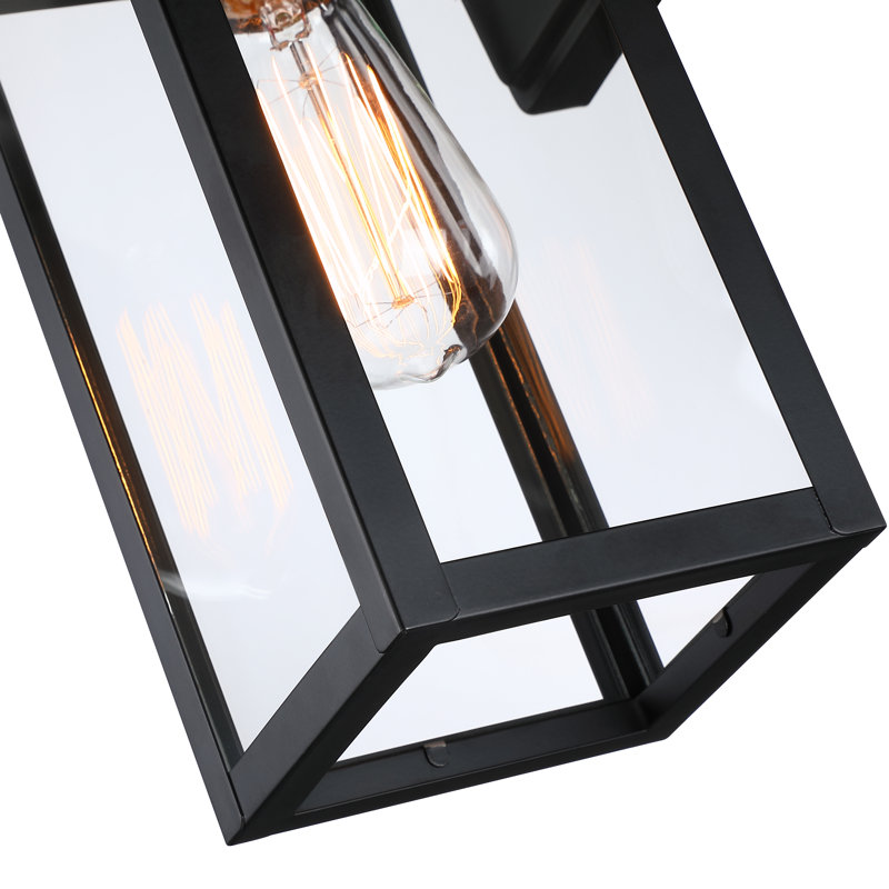 Schock Matte Black Outdoor Wall Lantern, 34.7cm H x 12.7cm W x 16.7cm D