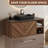 36" Wall-Mounted Brown Wood Bathroom Vanity with Black Ceramic Sink, Pre-Drilled Single-Hole Faucet Hole, Pop-Up Drain & P-Trap Included-227388400-206969836