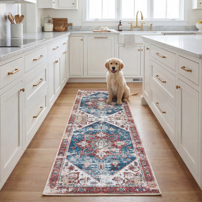 Sonia Oriental Blue/Red Area Rug
