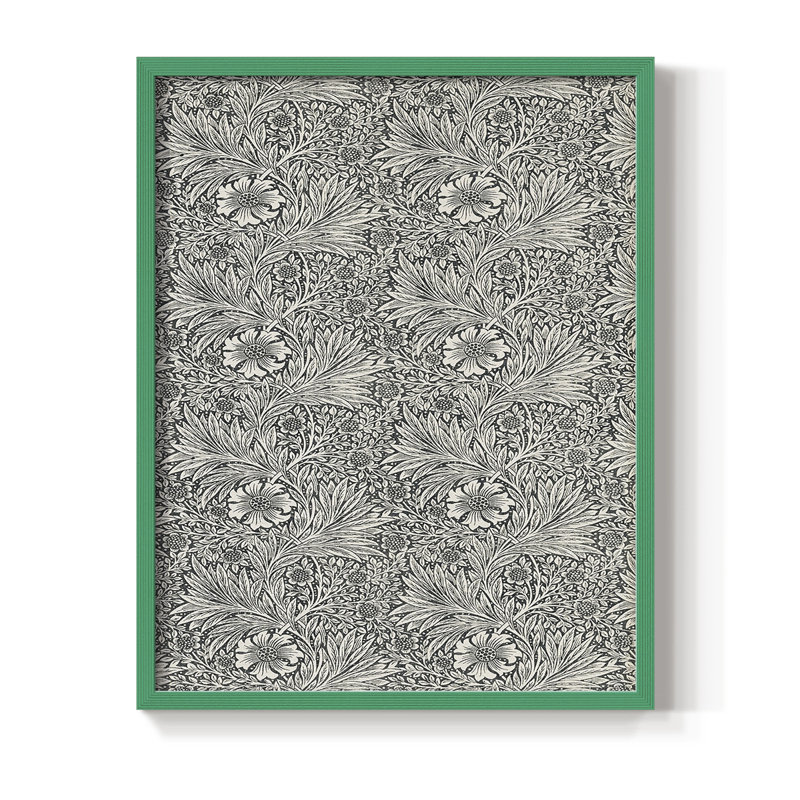 Impression abstraite vintage encadrée CLXIV - bois massif, H 30 po x l 24 po, Green