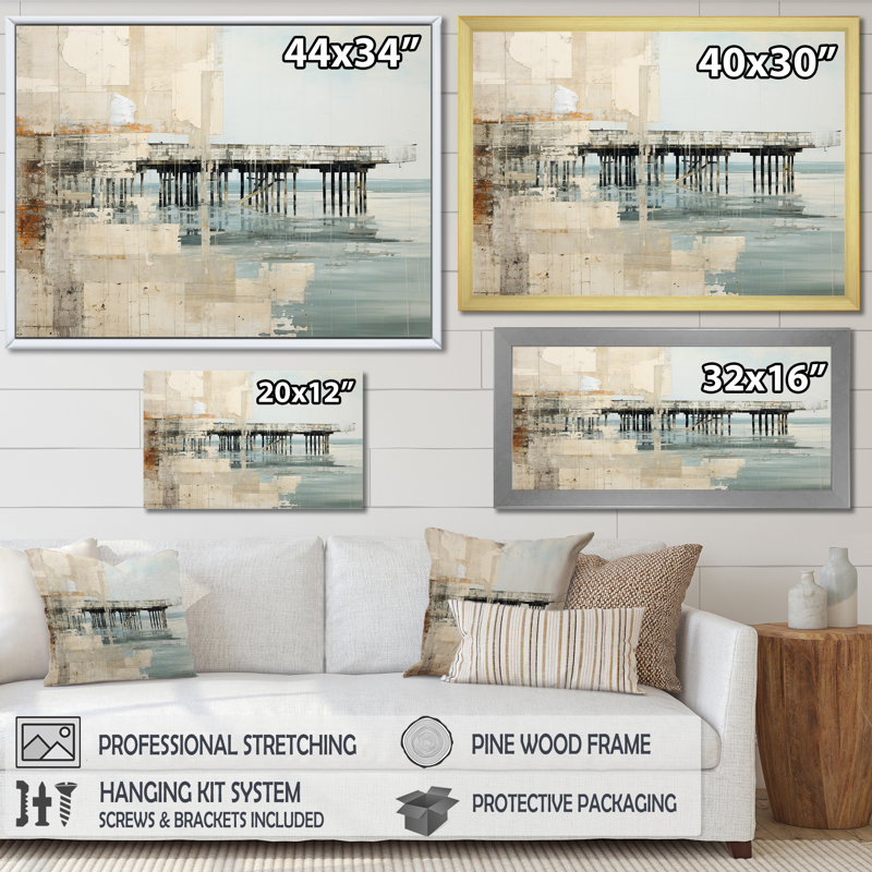 Quirion - plage et océan, impressions sur toile, Cadre flottant noir, H 12 po x l 20 po x P 1 po