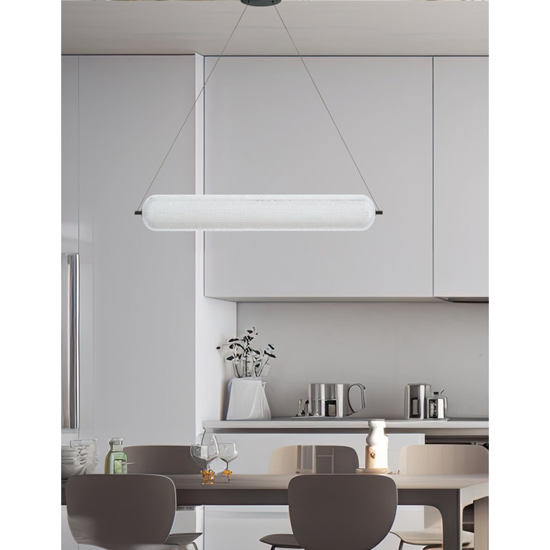 Luminaire suspendu en acrylique Peri - 36 W - Diffuseur en acrylique transparent, Noir mat