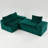 Sofa, Green Turtle Velvet Versatile Sofa, Convertible Twin-Seat With Left Chaise Lounge (Left Sectional Chaise), Switchable Between L-Shape And Straight Shape