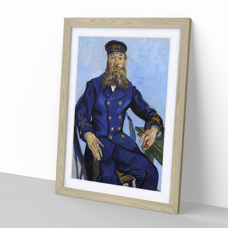 The Postman Joseph Roulin by Vincent Van Gogh - Picture Frame Painting, 48cm H x 36cm W x 2cm D, Oak Framed