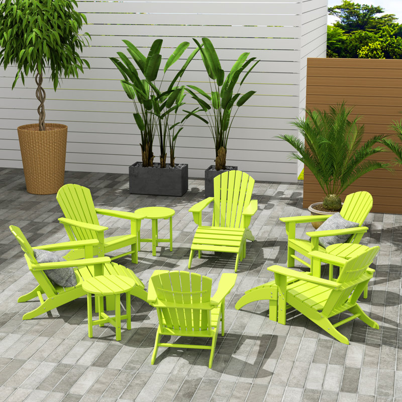 Altura Foldable Outdoor Adirondack Set, Lemon