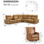 Ensemble de salon moderne inclinable en similicuir 4 pièces avec canapé modulaire électrique et fauteuil inclinable manuel berçant, porte-gobelets, console et port USB