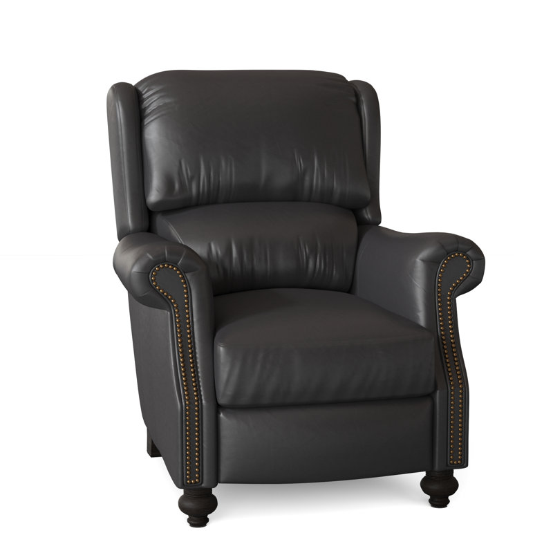 Fauteuil inclinable de 37 po Bancroft, Naturel français, Pavées, Cuir véritable Outsider Raven