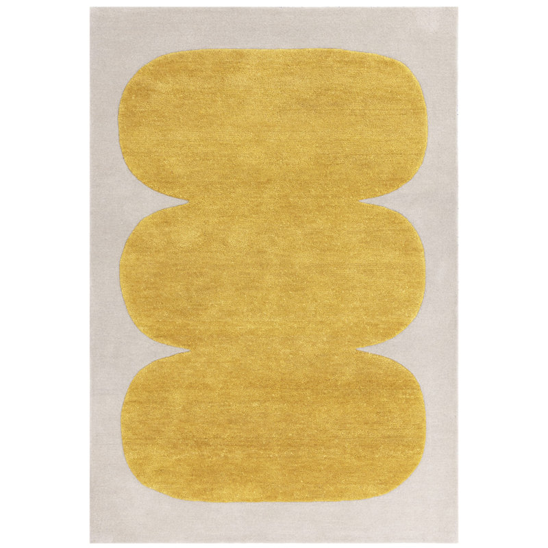 Bloxson Yellow/Grey Area Rug, Rectangle 160 x 230cm
