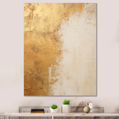 gold and white abstract split - Abstract Shapes Framed Canvas Print