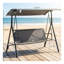 Balancelle de patio 3 places grise avec structure en acier et tissu Oxford gris