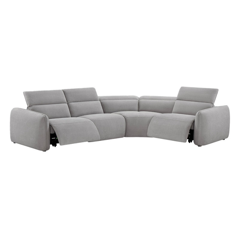  Bayne Upholstered Recliner Sectional, Elite Dove Performance