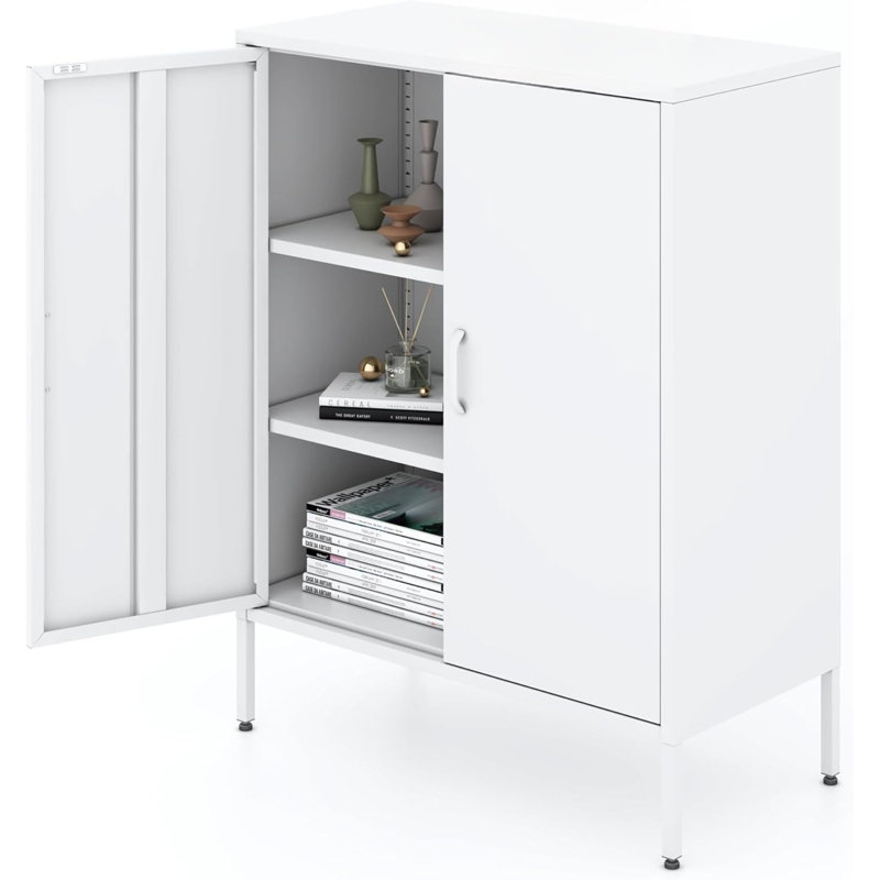 Armoire de rangement en acier, casier de bureau en métal, armoire de cuisine séparée, Blanc
