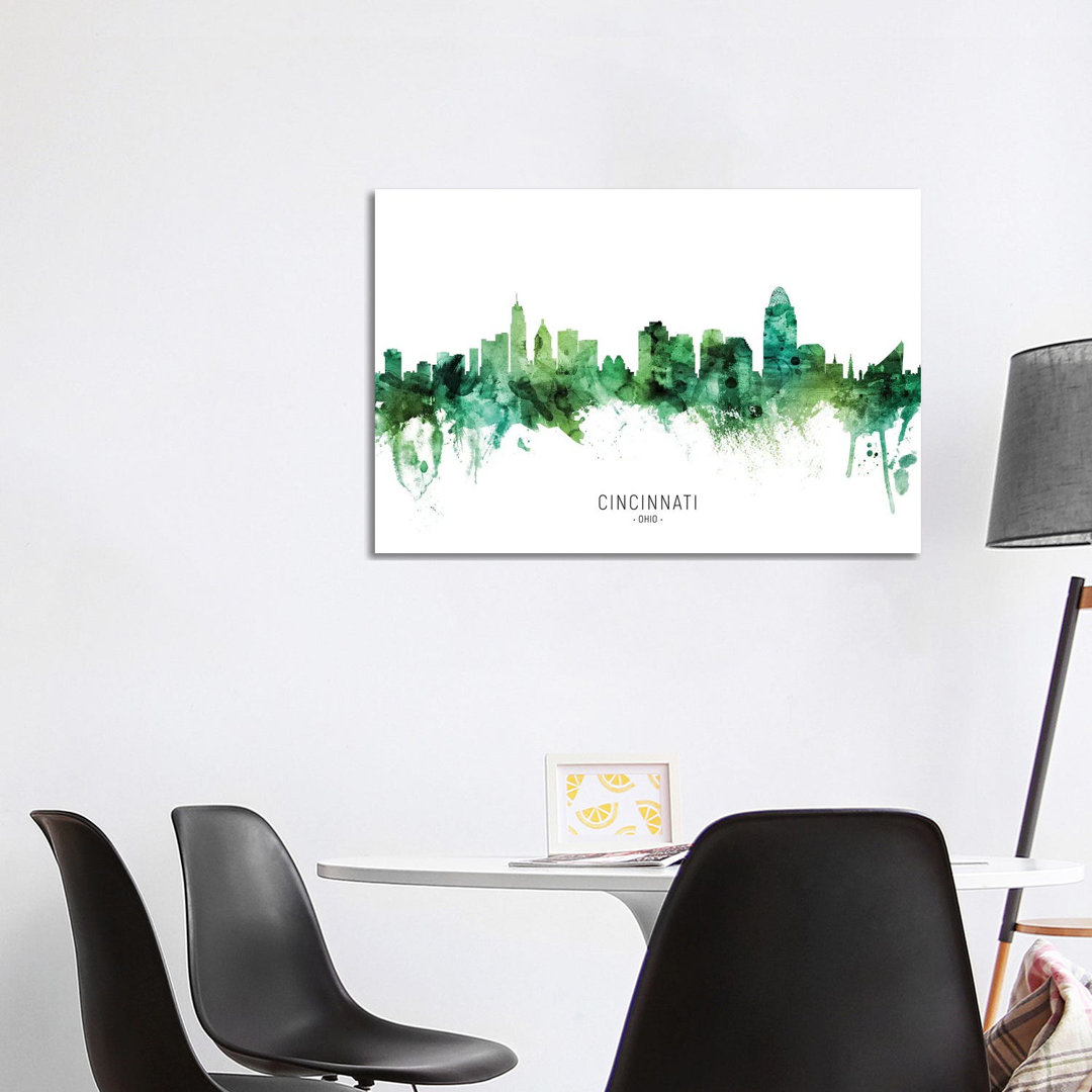 Cincinnati Ohio Skyline Green - Print