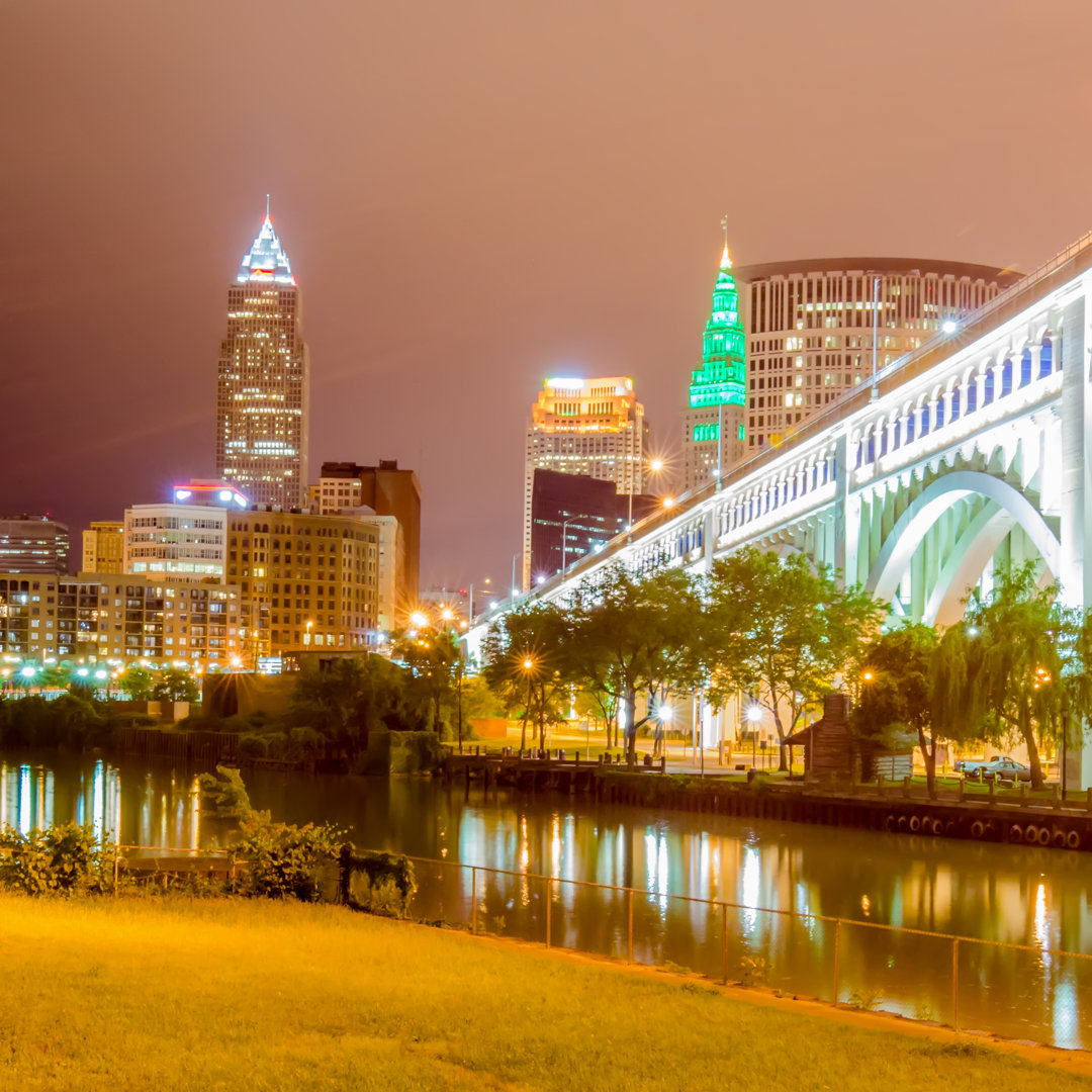 Tallassee Cleveland Downtown - Leinwandfoto auf Keilrahmen