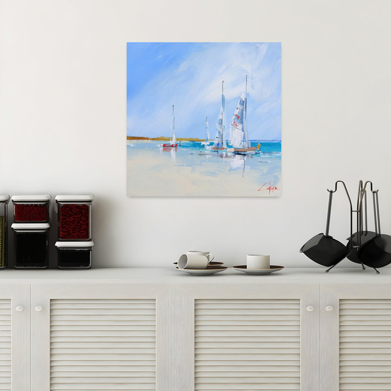 Aspendale, art abstrait de l'océan côtier, H 18 po x l 18 po