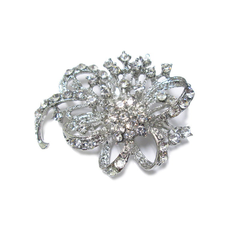 Broche en cristal Exmouth, Argent cristal