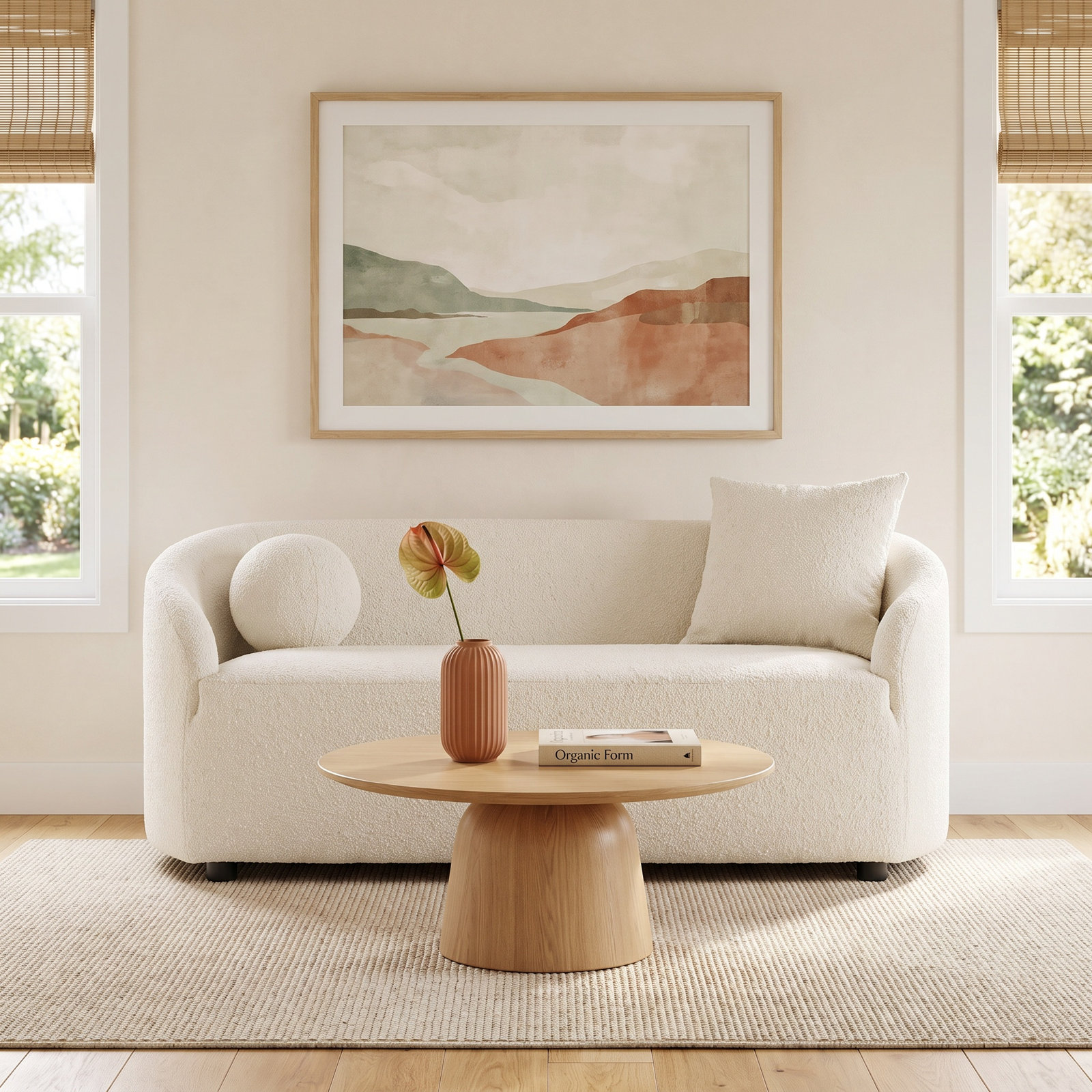 Deans 68" Loveseat, Cream White