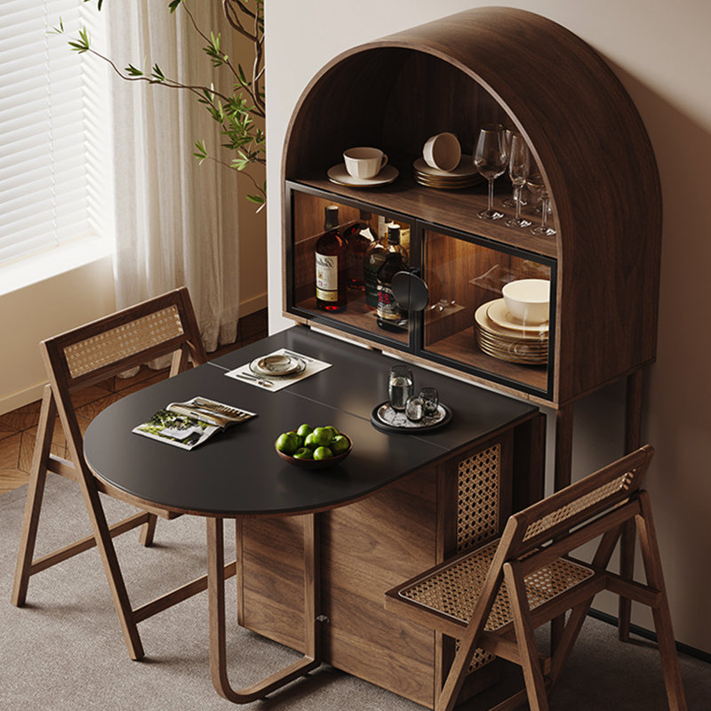 Bayou Breeze 47.24" Foldable Black Oval Dining Table