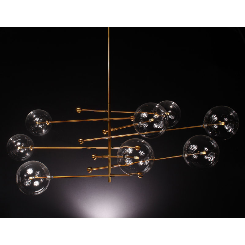 Lustre linéaire 8 lumières spoutnik modern Alapaha