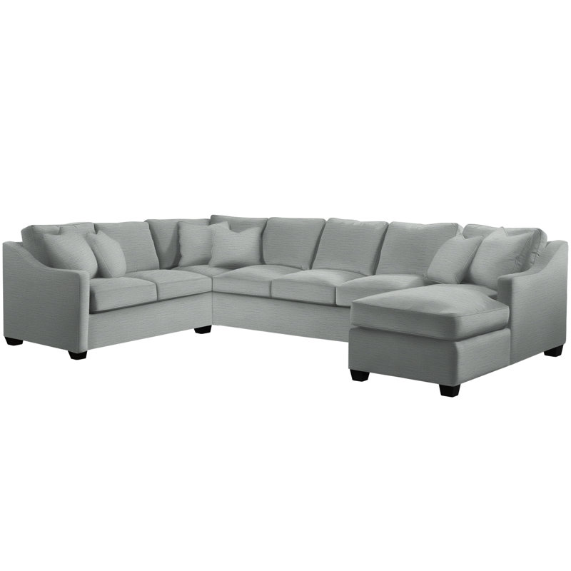 Oliver Sectional, Right Hand Facing, Beige Performance Fabric; 0851-73, Black