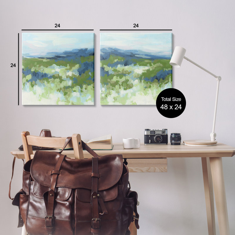 Ensemble abstrait d'art abstrait sur toile 2 PC par June Erica Vess, H 24 po x l 24 po