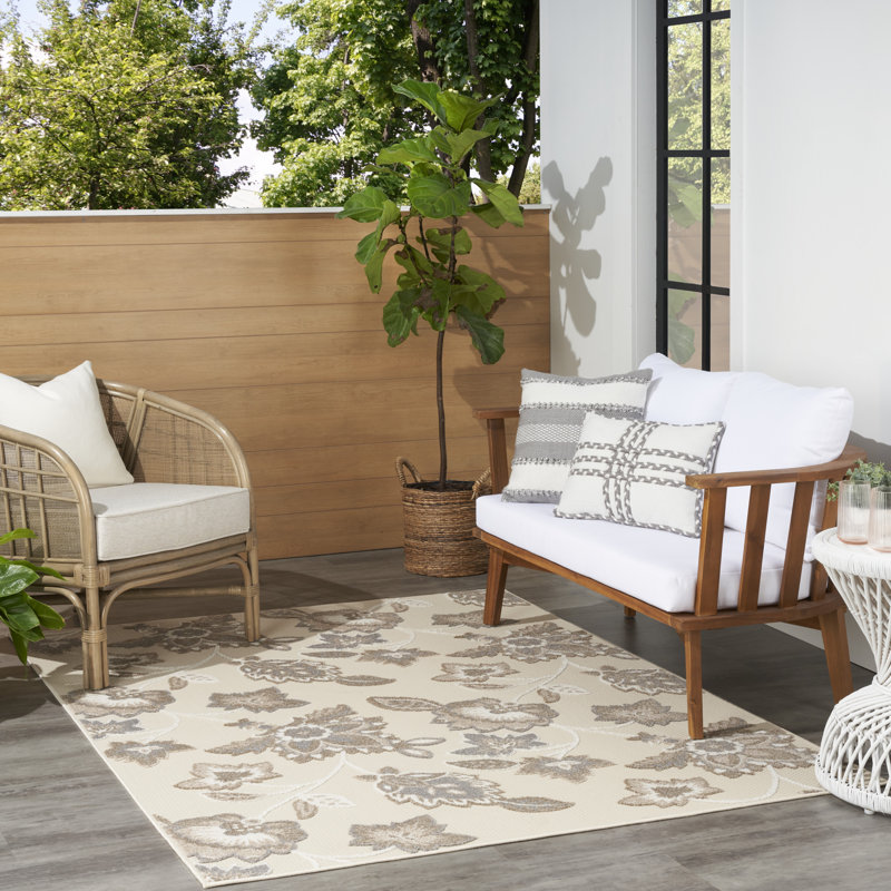 Tapis intérieur / extérieur beige Aloha, Rectangle 7 pi 10 po x 10 pi 6 po