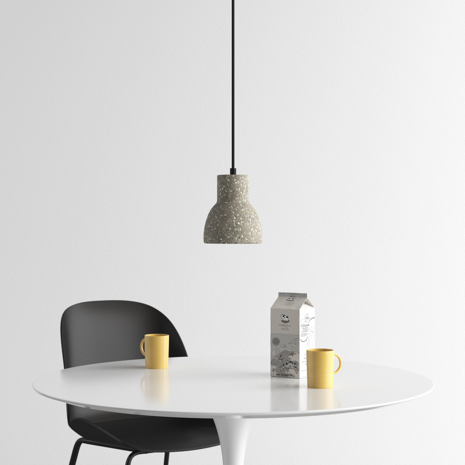 Verena Single Light Concrete Steel Dimmable Pendant