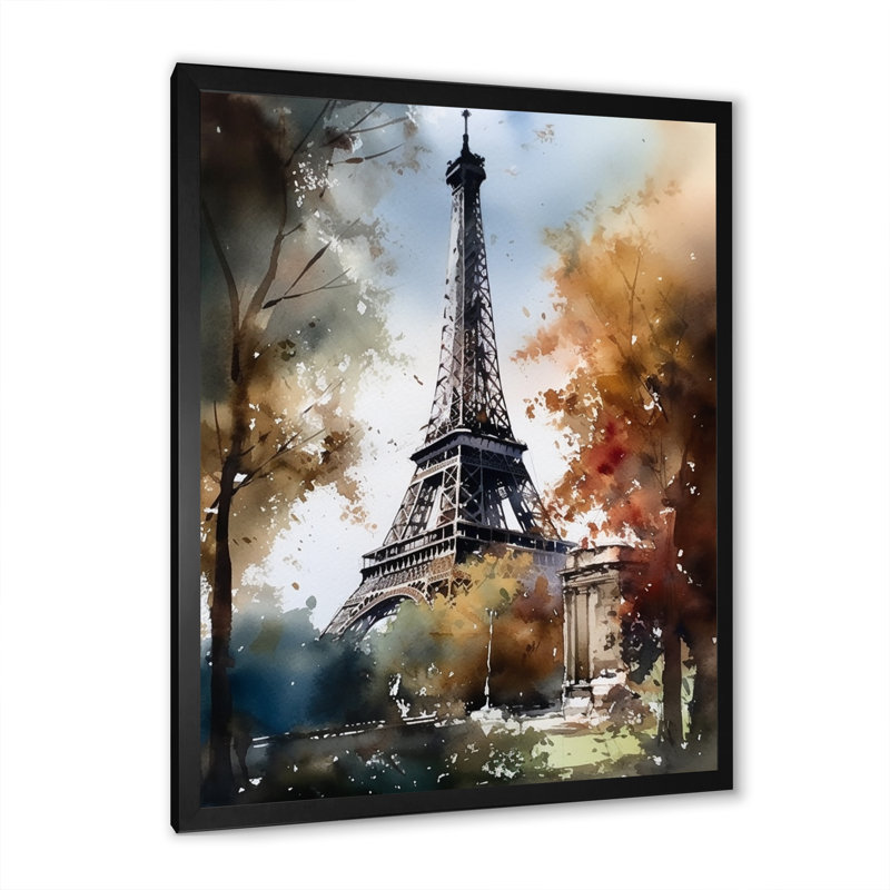 «Paris On A Sunny Day II», reproduction sur toile, Cadre simple noir, H 32 po x l 24 po x P 1 po