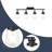 Lighting Track Light, Modern Fixed Rail Lighting With Clear Glass Shade, 4-Light Kitchen Ceiling Light In Black Finished.