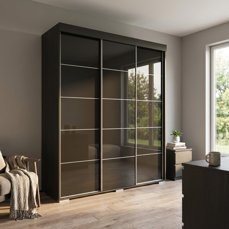 Garde-robe noire 71 po Aria, Noir